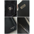 Chanel Bicolore Coco Mark Bifold Long Wallet W Hook Leather Quilted Black — view 3