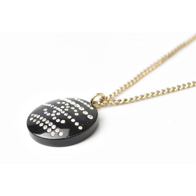 Chanel Coco Mark CC Rhinestone Gold Black — view 2