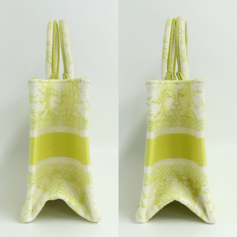 Christian Dior Book Tote Mini M1255 Zecq Handbag Yellow Canvas — view 5