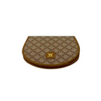 Celine Macadam Pattern Leather Bifold Wallet Compact Coin Purse Bill Brown Beige — view 6