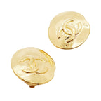 Chanel Earrings Vintage CC Logo Gold Plated — view 2