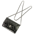 Chanel Brilliant Patent Quilted Chain Wallet Black