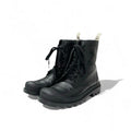 Loewe Boots Short Shoes Leather Black Logo Lace Up Combat