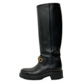 Gucci Long Boots 36 Black Logo Leather