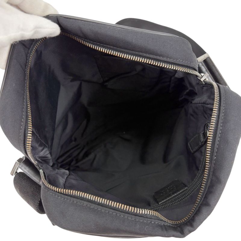 Gucci Crossbody Bag Shoulder Black Cima Leather GG Pattern Nylon Canvas — view 9