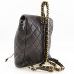 Chanel Quilted Vintage Lambskin Brown Backpack Daypack — view 3