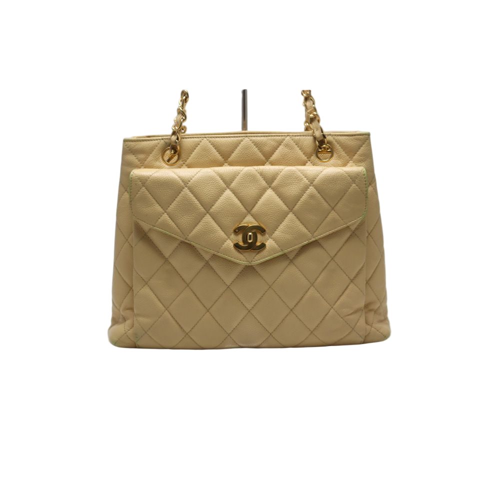 Chanel Stand Quilted Caviar Leather GD Che Handbag