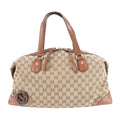Gucci GG Canvas Interlocking Leather Tote Shoulder Brown