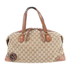 Gucci GG Canvas Interlocking Leather Tote Shoulder Brown