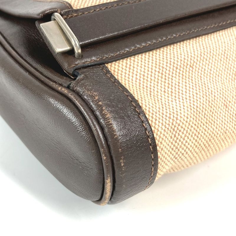 Hermes Clutch Bag Equi Leather Canvas Beige — view 6