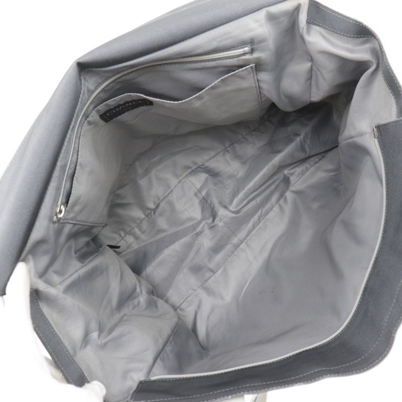 Chanel Logo Sport Line Nylon Gray Tote Bag — view 6