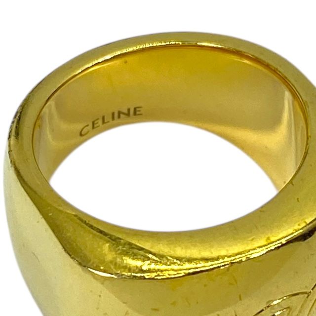 Celine Triomphe Ring Accessories Jewelry Logo GP Gold Size 54 — view 6