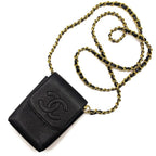Chanel Vintage Mini Flap Bag Caviar Pouch Cigarette Case Crossbody