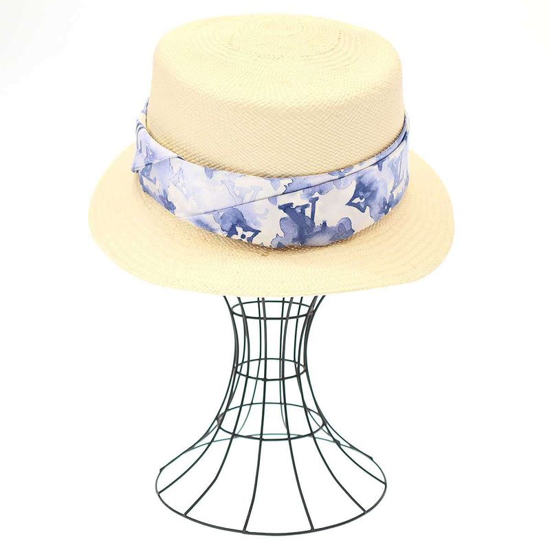 Louis Vuitton Monogram Watercolor Chapeau Summertime Straw Hat Ivory 58 — view 3