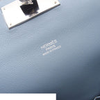 Hermes Toolbox 26 Blue Run Silver Evercolor 2-Way Shoulder Bag — view 6