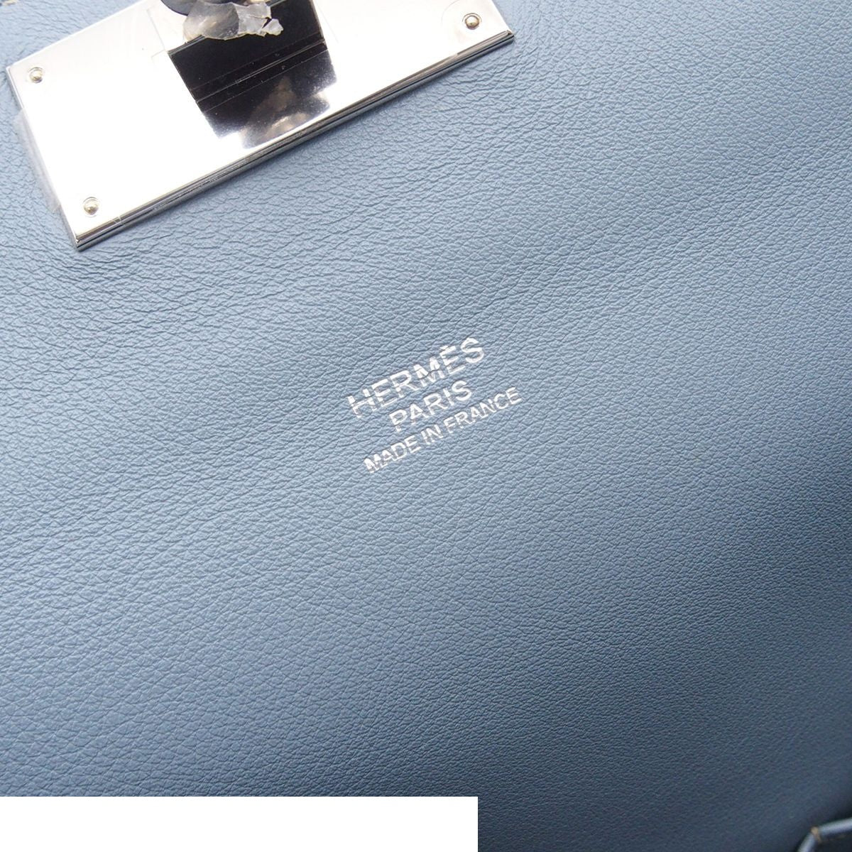 Hermes Toolbox 26 Blue Run Silver Evercolor 2-Way Shoulder Bag — view 6