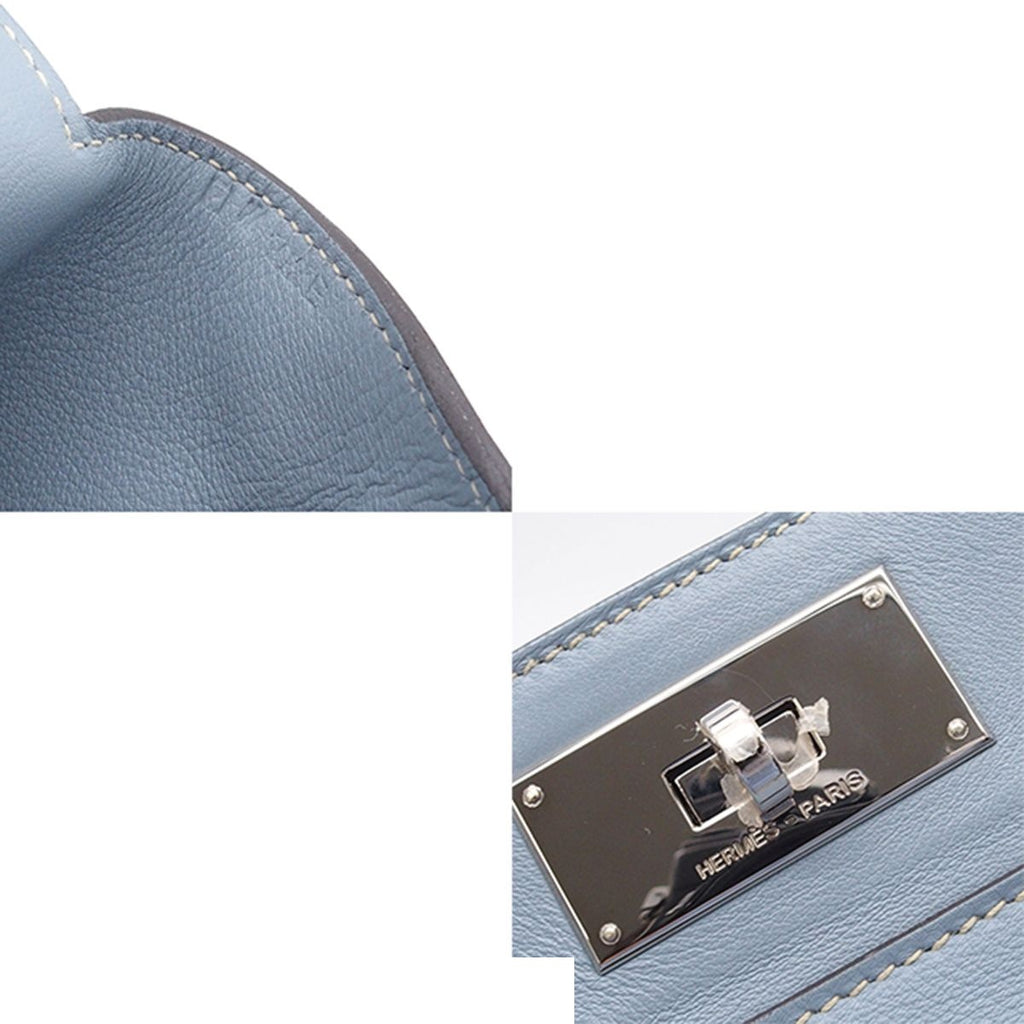 Hermes Toolbox 26 Blue Run Silver Evercolor 2-Way Shoulder Bag — view 7