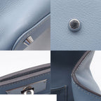 Hermes Toolbox 26 Blue Run Silver Evercolor 2-Way Shoulder Bag — view 8
