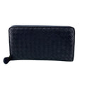 Bottega Veneta Round Zip Wallet Navy