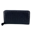 Bottega Veneta Round Zip Wallet Navy