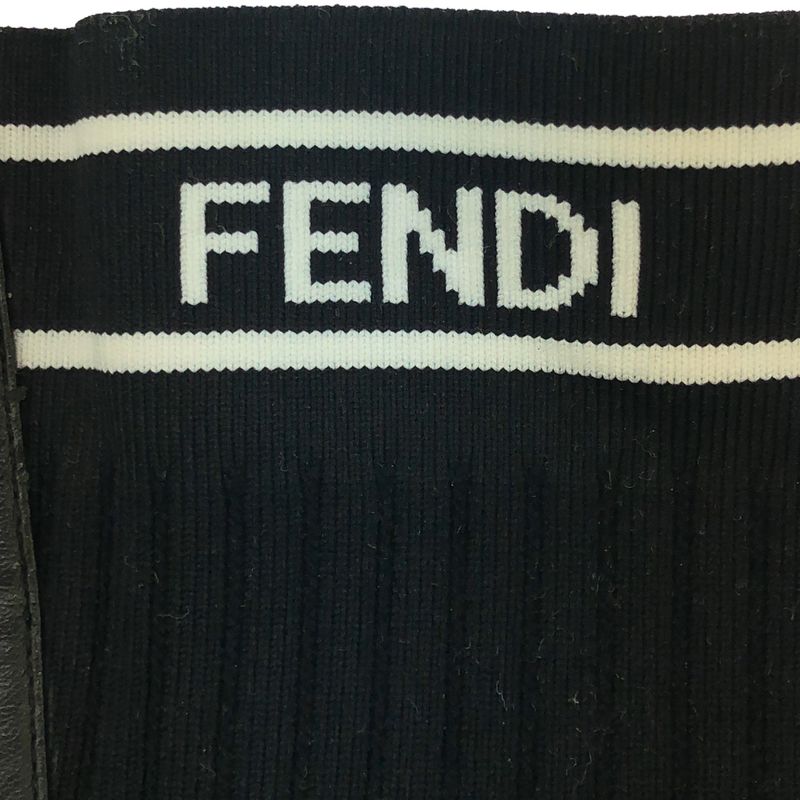Fendi 17 AW Knee-High Long Knit Boots Black 37 — view 5