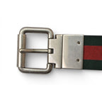Gucci Belt Reversible 85 Leather Sherry Line Black Green Red — view 3