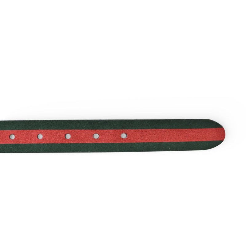 Gucci Belt Reversible 85 Leather Sherry Line Black Green Red — view 4