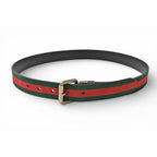 Gucci Belt Reversible 85 Leather Sherry Line Black Green Red — view 6