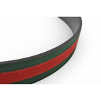 Gucci Belt Reversible 85 Leather Sherry Line Black Green Red — view 7