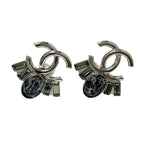 Chanel Earrings Silver Coco Mark Bijou — view 2