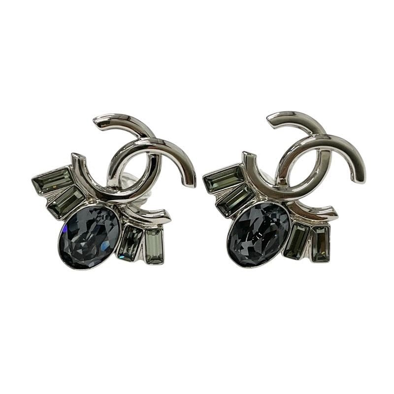 Chanel Earrings Silver Coco Mark Bijou — view 2