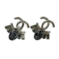 Chanel Earrings Silver Coco Mark Bijou