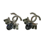 Chanel Earrings Silver Coco Mark Bijou