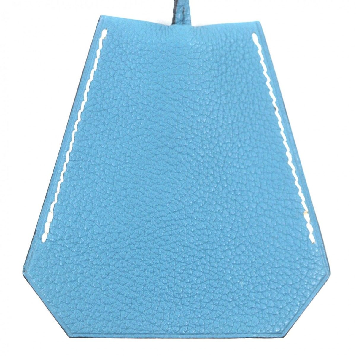 Hermes Large Clochette Leather Martin Margiela Era Key Ring Necklace Blue Jean — view 4