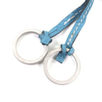 Hermes Large Clochette Leather Martin Margiela Era Key Ring Necklace Blue Jean — view 5
