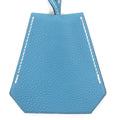 Hermes Large Clochette Leather Martin Margiela Era Key Ring Necklace Blue Jean