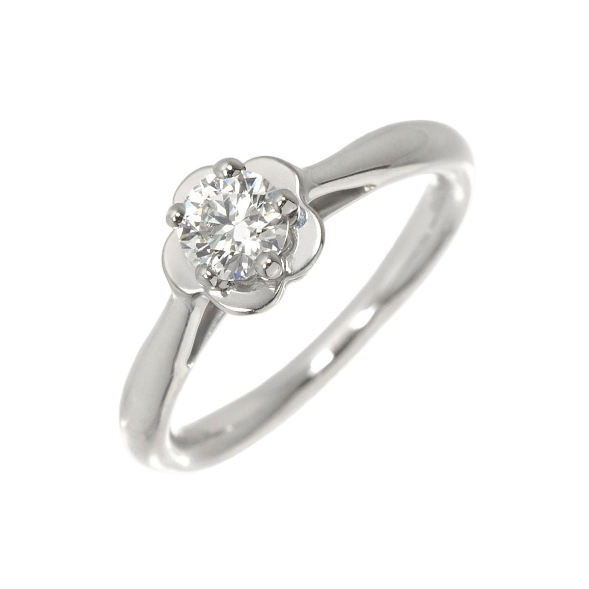 Chanel Camellia Diamond 47 Ring Pt Platinum