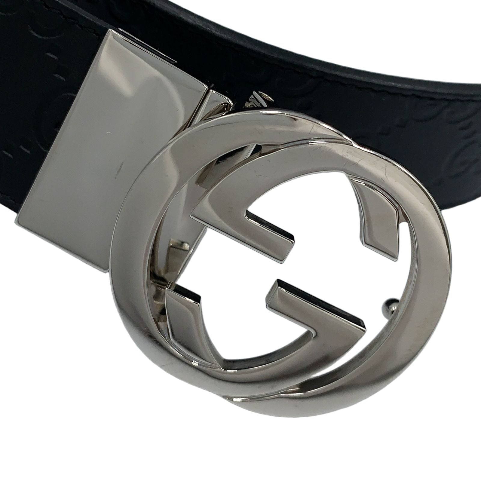 Gucci Interlocking Reversible Leather Brown Black Belt Silver — view 2