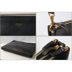 Celine Shoulder Bag Clutch Lambskin Large Trio Black Silver 2-Way — view 3