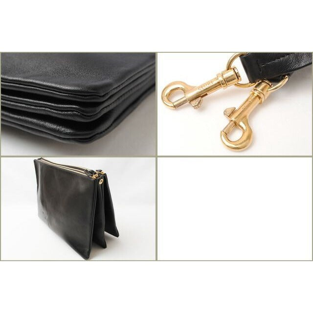 Celine Shoulder Bag Clutch Lambskin Large Trio Black Silver 2-Way — view 6