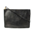 Celine Shoulder Bag Clutch Lambskin Large Trio Black Silver 2-Way