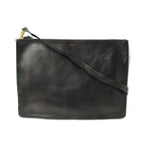Celine Shoulder Bag Clutch Lambskin Large Trio Black Silver 2-Way