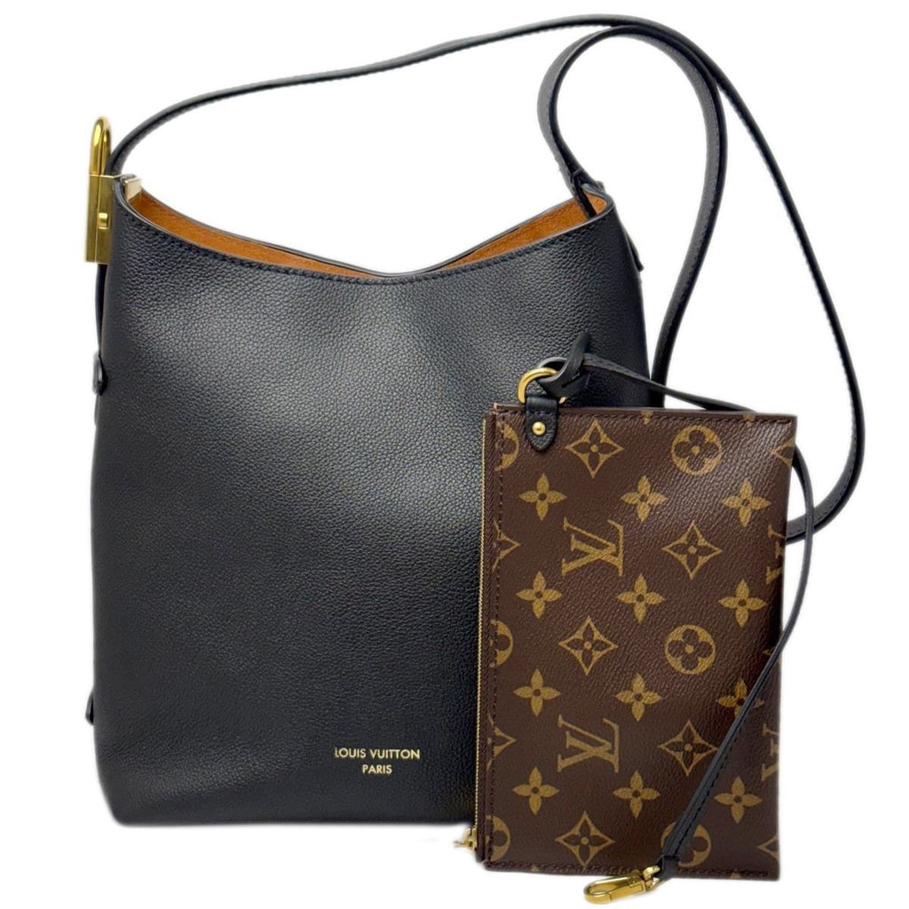 Louis Vuitton Leather Shoulder Low Key Hobo PM Black Gold