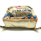 Chanel CC Logo Graffiti Paint Backpack Gold — view 4