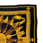 Hermes Carre 90 Silk Scarf Cuillers D'afrique African Spoon Black — view 3