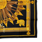 Hermes Carre 90 Silk Scarf Cuillers D'afrique African Spoon Black — view 5
