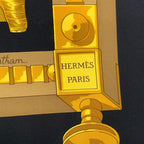 Hermes Carre 90 Silk Scarf Cuillers D'afrique African Spoon Black — view 7