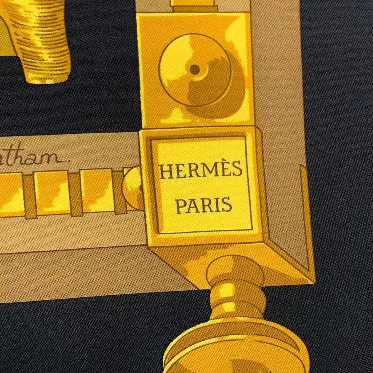 Hermes Carre 90 Silk Scarf Cuillers D'afrique African Spoon Black — view 7