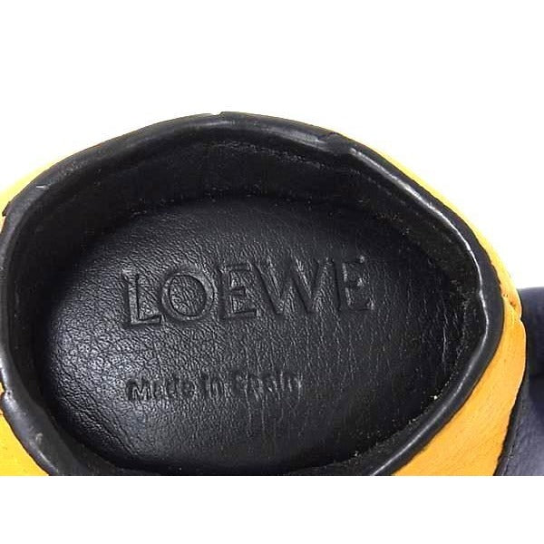 Loewe Coin Case Animal Collection Navy Yellow Leather Elephant Silver — view 2