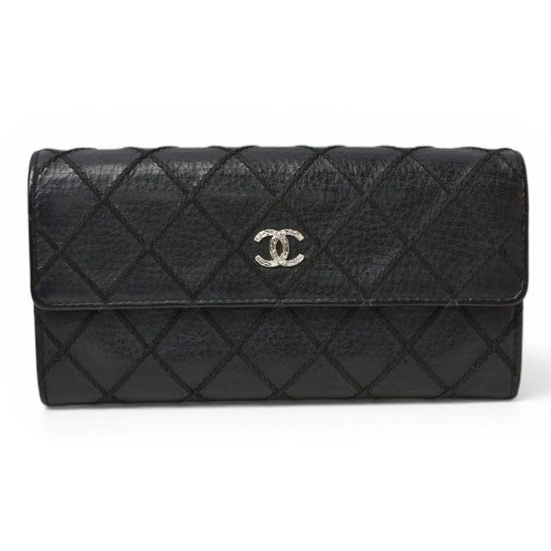 Chanel Wallet Bifold Wild Stitch Black